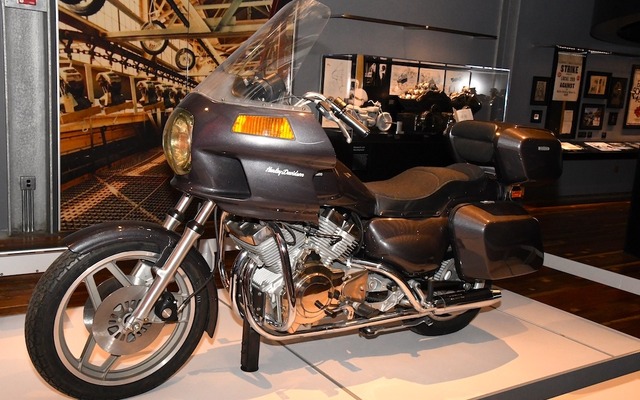 水冷V型4気筒エンジンを搭載する『NOVA』（1981年）は、市販化には至らなかった。アメリカ・ミルウォーキーにあるH-Dミュージアムにて。