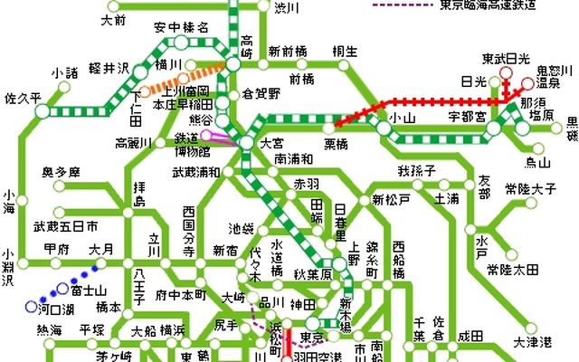 「JR TOKYO Wide Pass」のフリーエリア。上越新幹線の上毛高原～越後湯沢間などが新たに利用できるようになる。