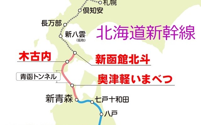 北海道新幹線の走行ルート