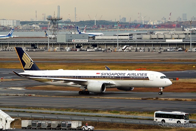 エアバス社の最新鋭旅客機「A350-900」、シンガポール航空が羽田便への投入を開始した。