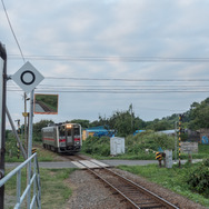 朱文別駅に進入する下り列車。