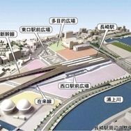 九州新幹線西九州ルート完成後の長崎駅とその周辺のイメージ図。武雄温泉～長崎間は2022年頃の完成が見込まれている。