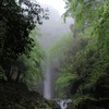 養老の滝。雨天のため水量豊富であった。