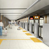大阪梅田駅新1番線ホームの完成イメージ。