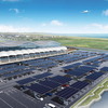 カーポート型太陽光発電所の上空イメージ