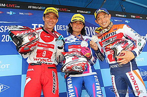 日本代表ライダー、左から小川友幸、黒山健一、藤波貴久
