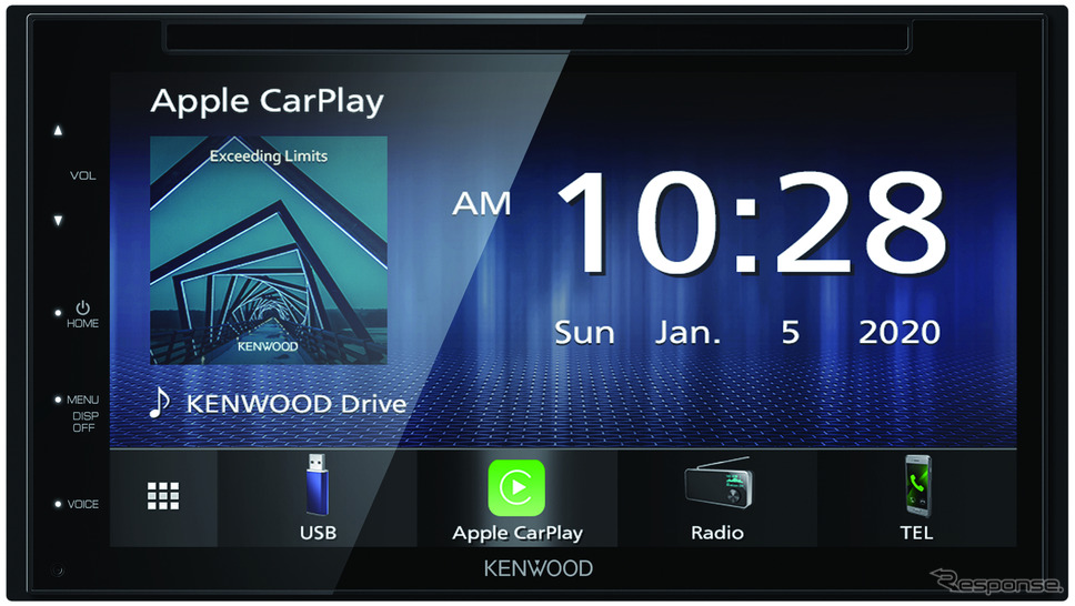 「Apple CarPlay」と「androidauto」に対応した市販ディスプレイオーディオの一例（ケンウッド・DDX5020S）。