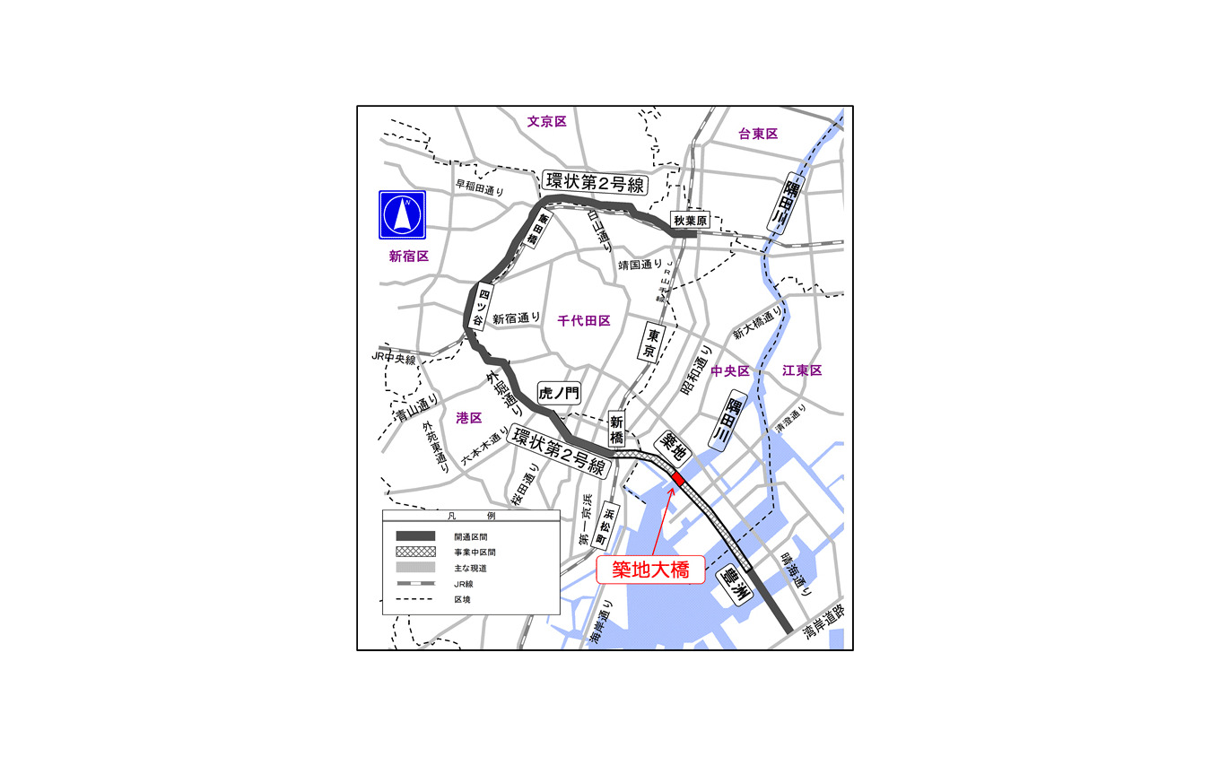 Brtが走る環状2号 19年までは築地市場の裏出口を流用 仮設道路新設も レスポンス Response Jp Brtが走る環状2号 19年までは築地市場の裏出口を流用 仮設道路新設も レスポンス Response Jp