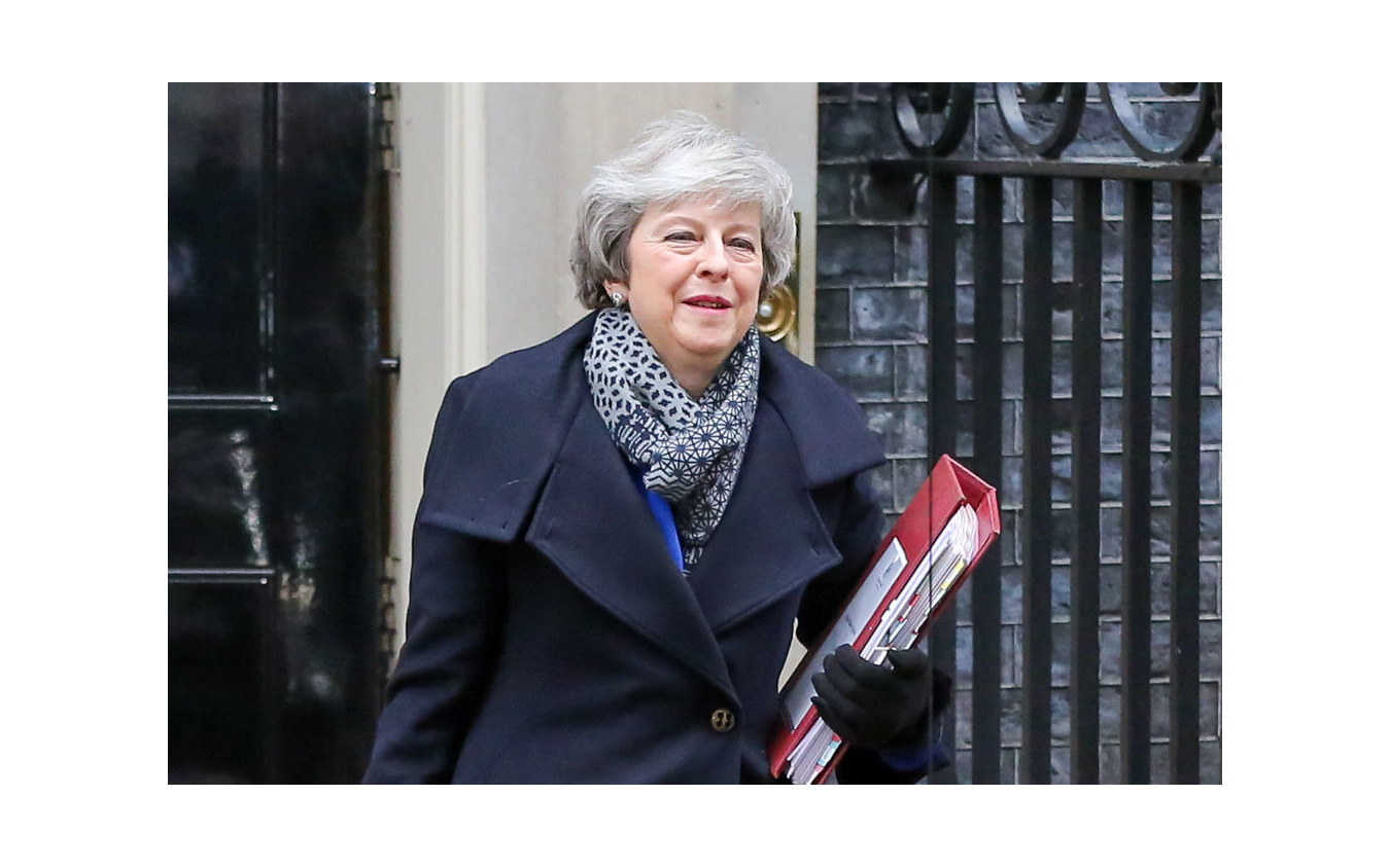 メイ首相。英議会は1月16日、メイ内閣に対する不信任案を否決した。 (c) Getty Images