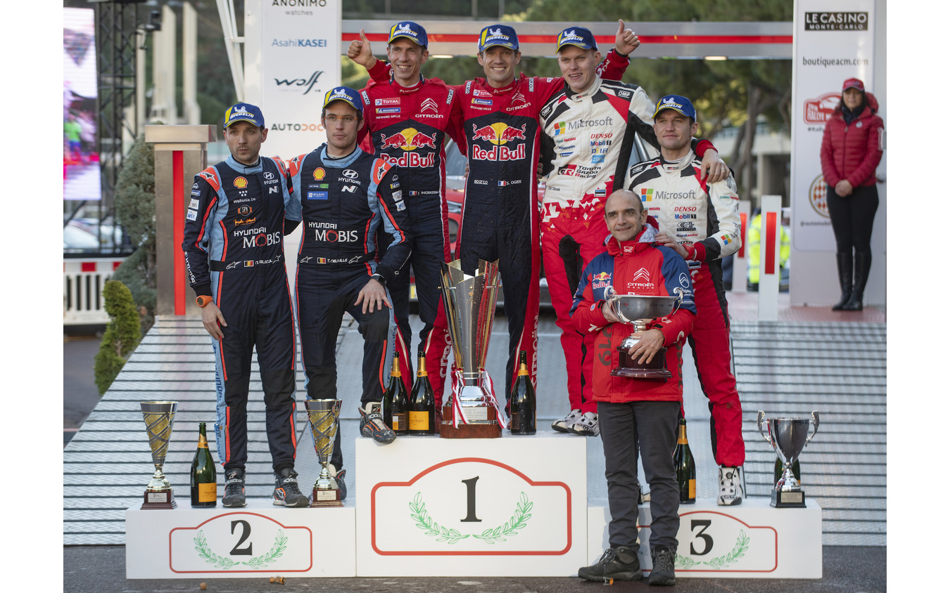 WRC開幕戦モンテカルロの表彰式。