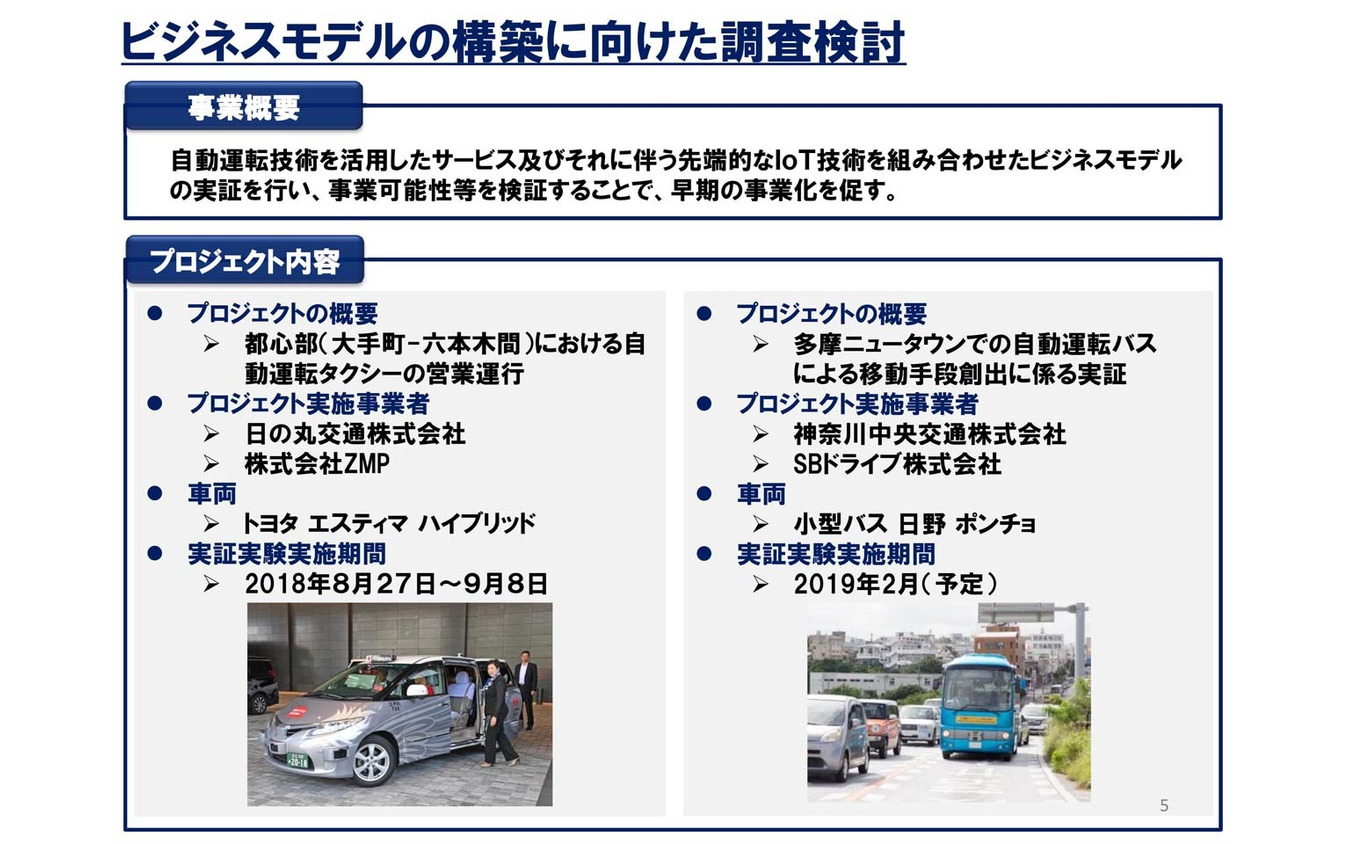 東京都ではすでに多数の自動運転実証実験プロジェクトを実施。2月にも多摩ニュータウンで実験を予定する