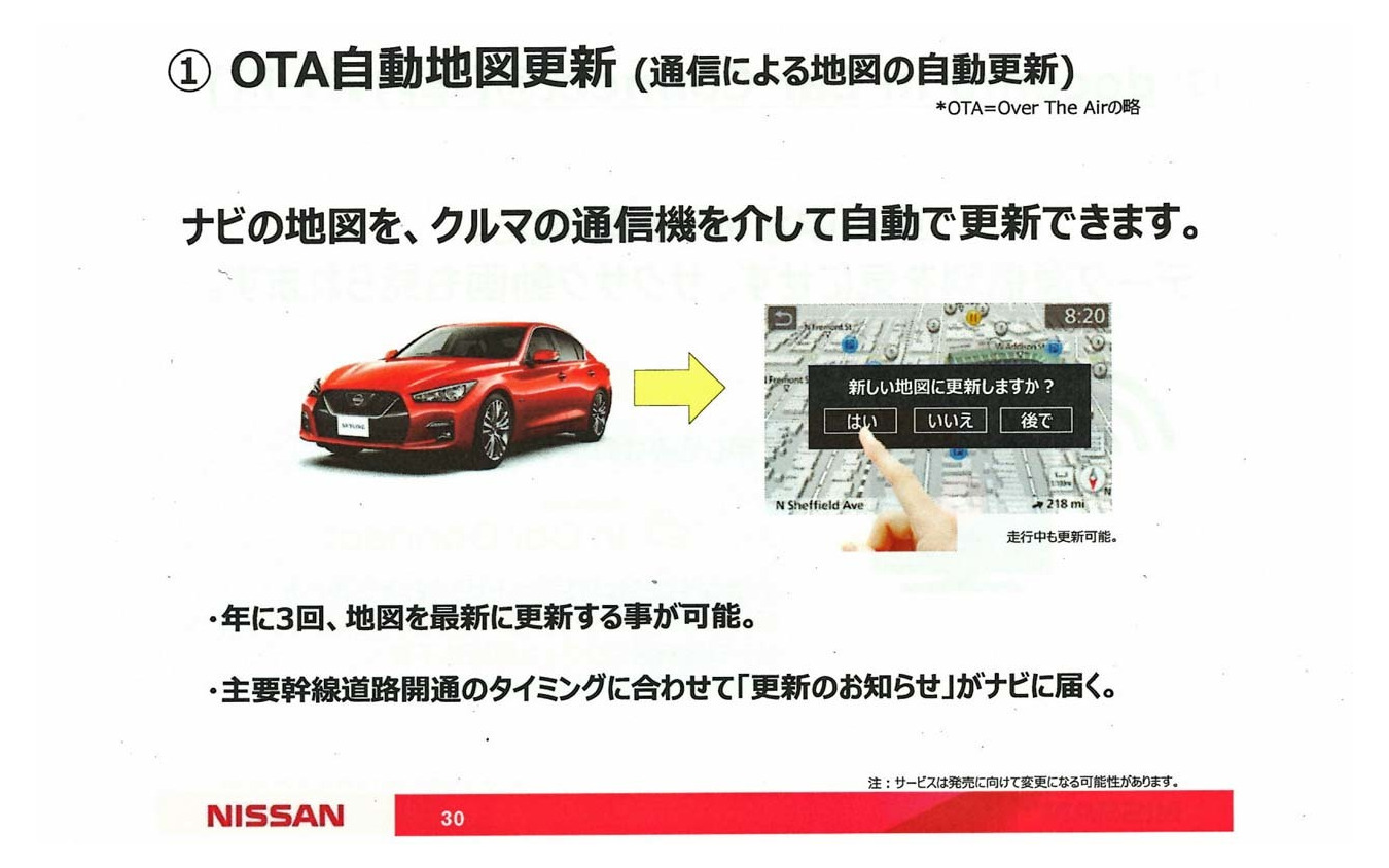 地図データは3D高精度マップデータを含め、OTAによって自動更新される