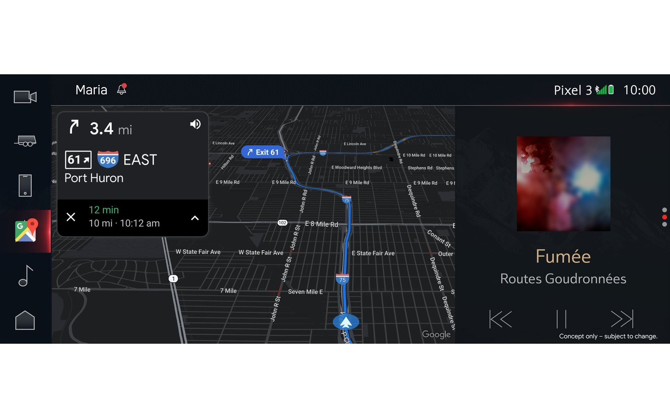 GM車への「Googleマップ」車載化イメージ