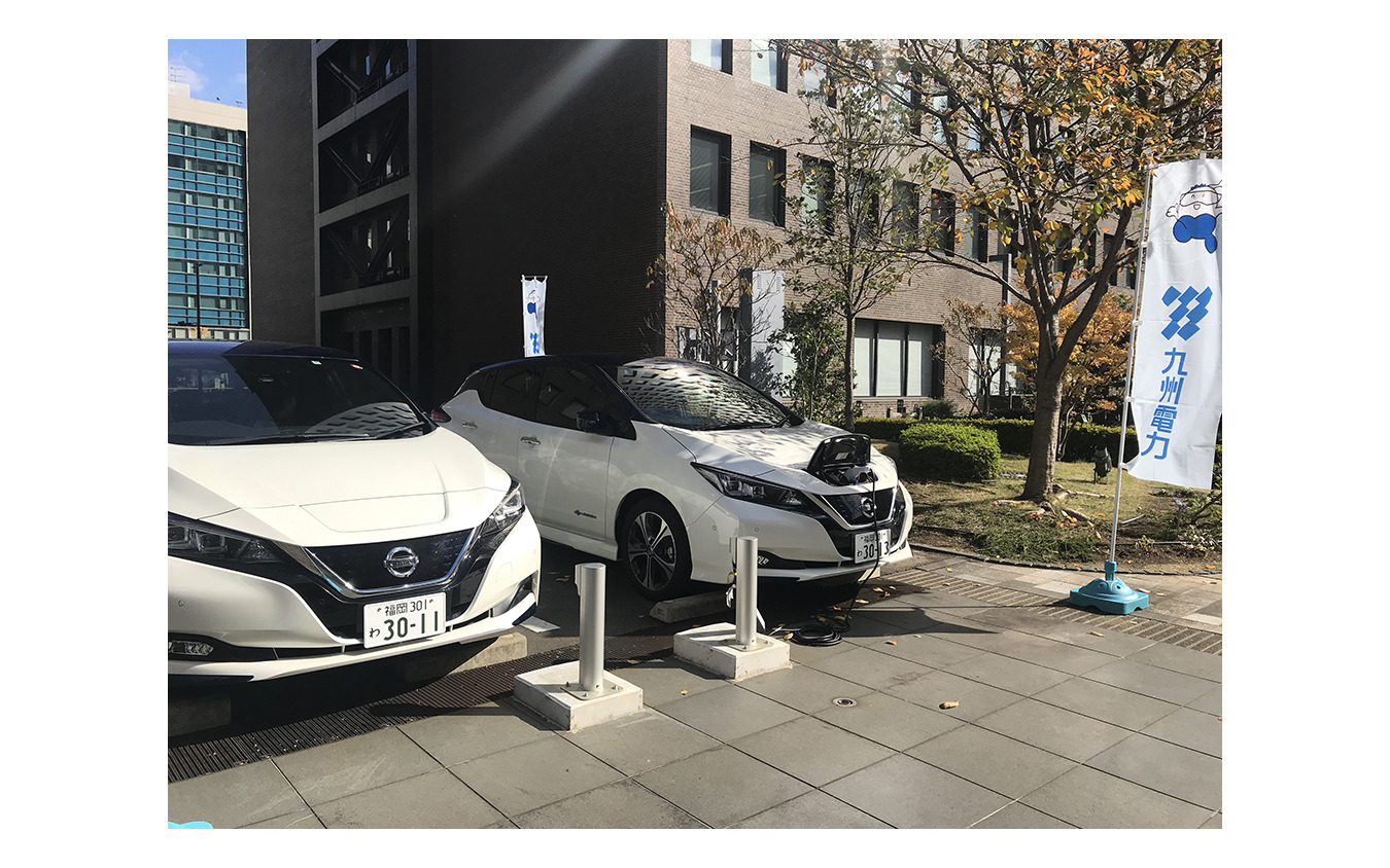 日産自動車、「NISSAN e-シェアモビ」ステーションを九州電力の福岡支社内にオープン
