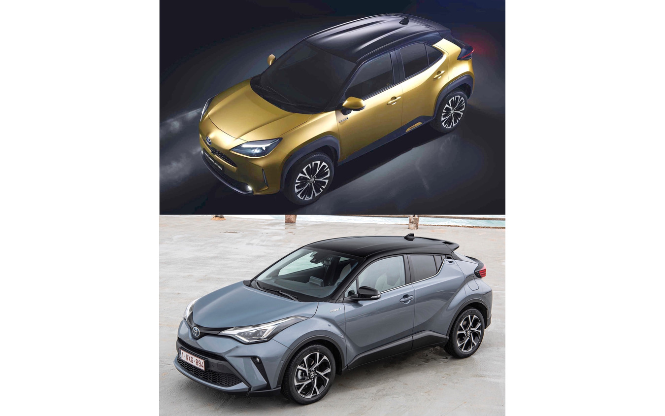 上:ヤリスクロス vs 下:C-HR(いずれも欧州仕様)