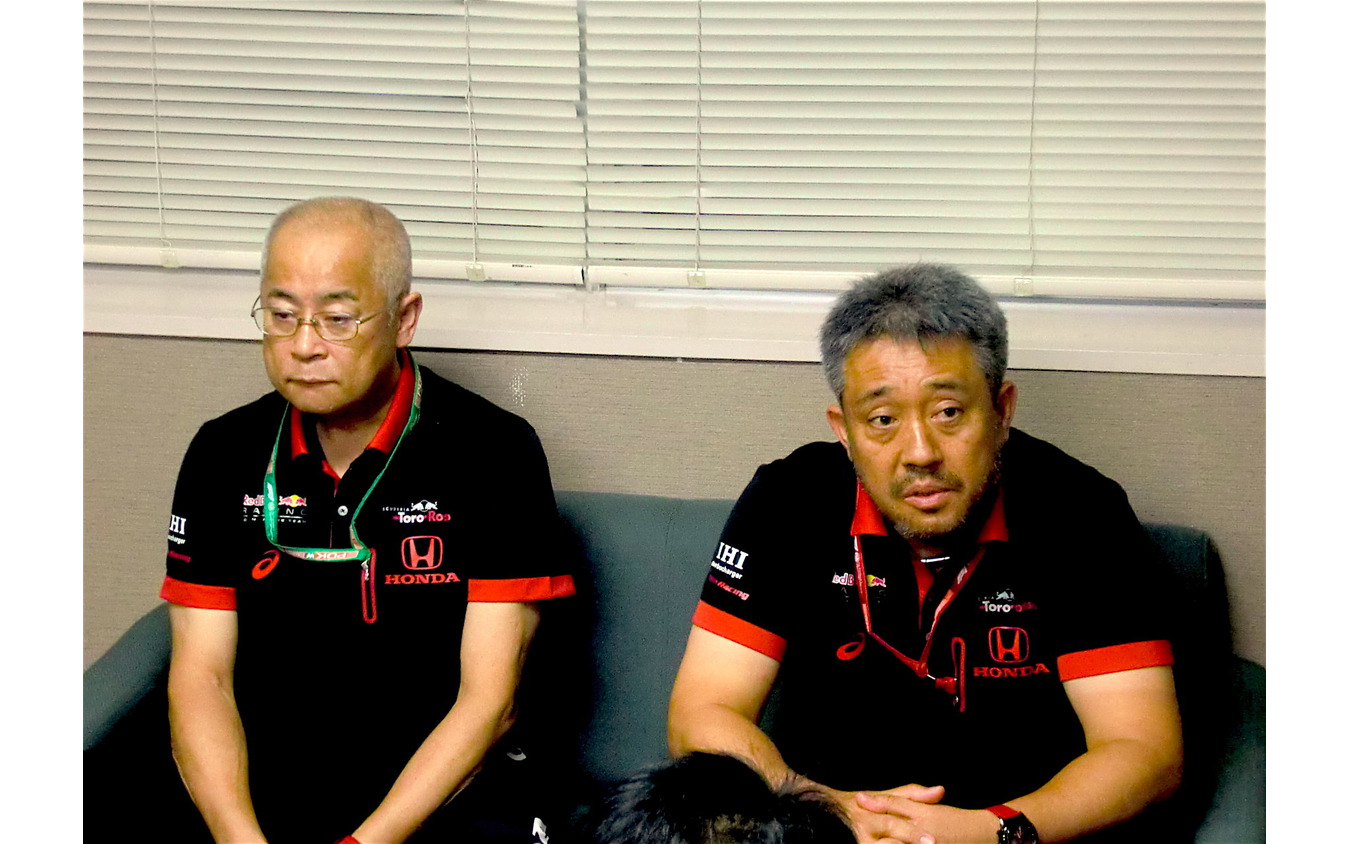 ホンダF1の首脳、(左から)浅木氏と山本氏(写真は2019年日本GP)。