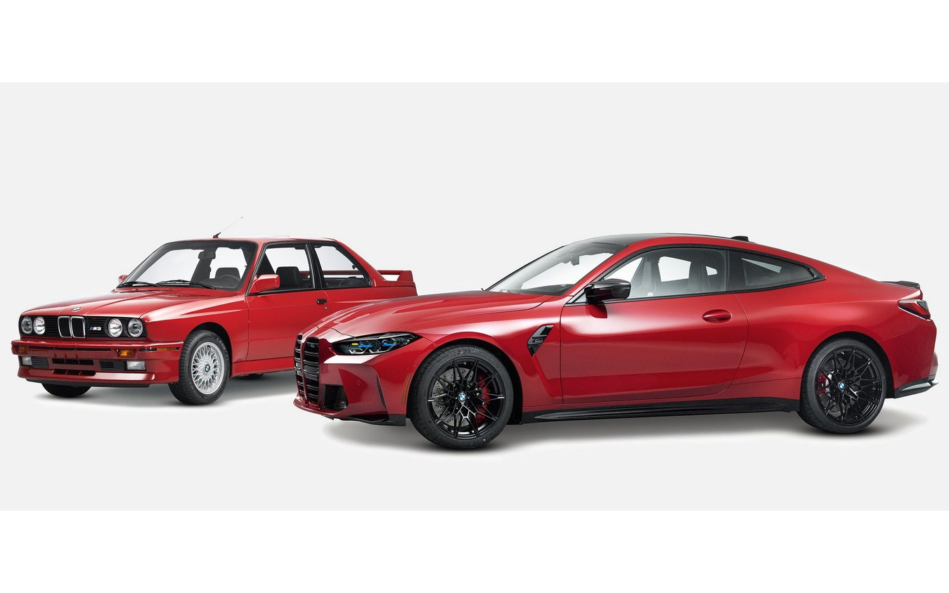 BMWの初代 M3 （1989年式）と新型 M4 クーペ のワンオフモデル