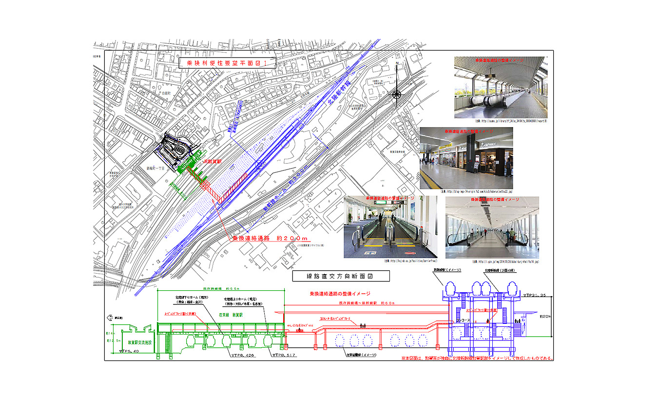 敦賀市による北陸新幹線敦賀駅部イメージ。延伸区間では唯一、駅舎工事に着手されていない。