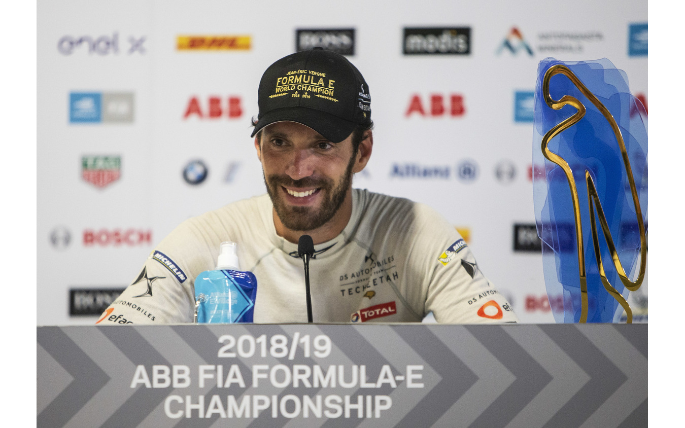 ジャン-エリック・ベルニュ(写真はフォーミュラEの2018/2019シーズン。2017/2018に続く連覇)