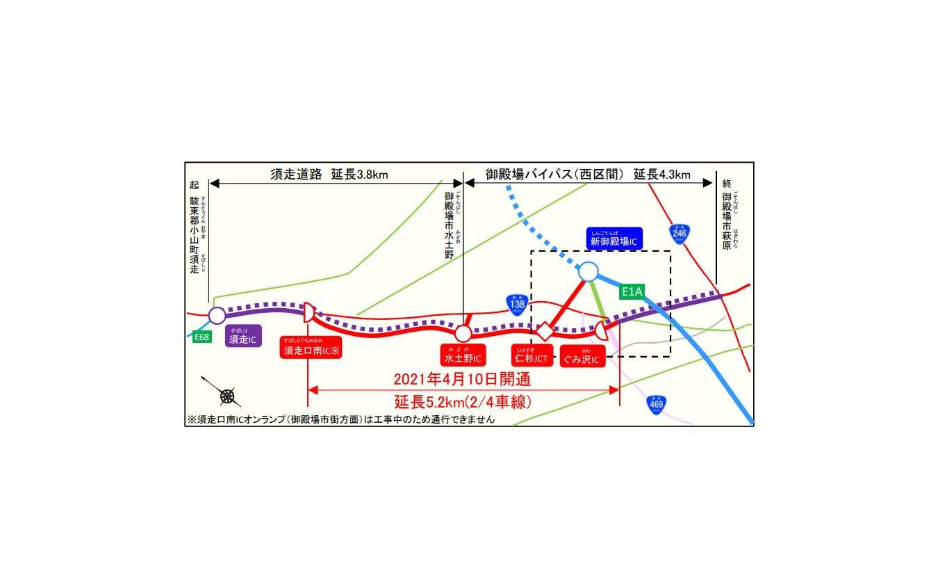 国道138号 須走道路・御殿場バイパス(西区間)【自動車専用道路】