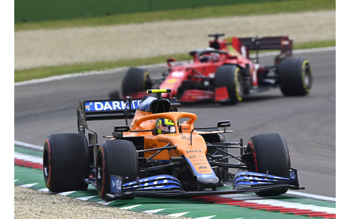 マクラーレンMCL35Mを駆る#4 ランド・ノリス(2021年第2戦エミリア・ロマーニャGP)。