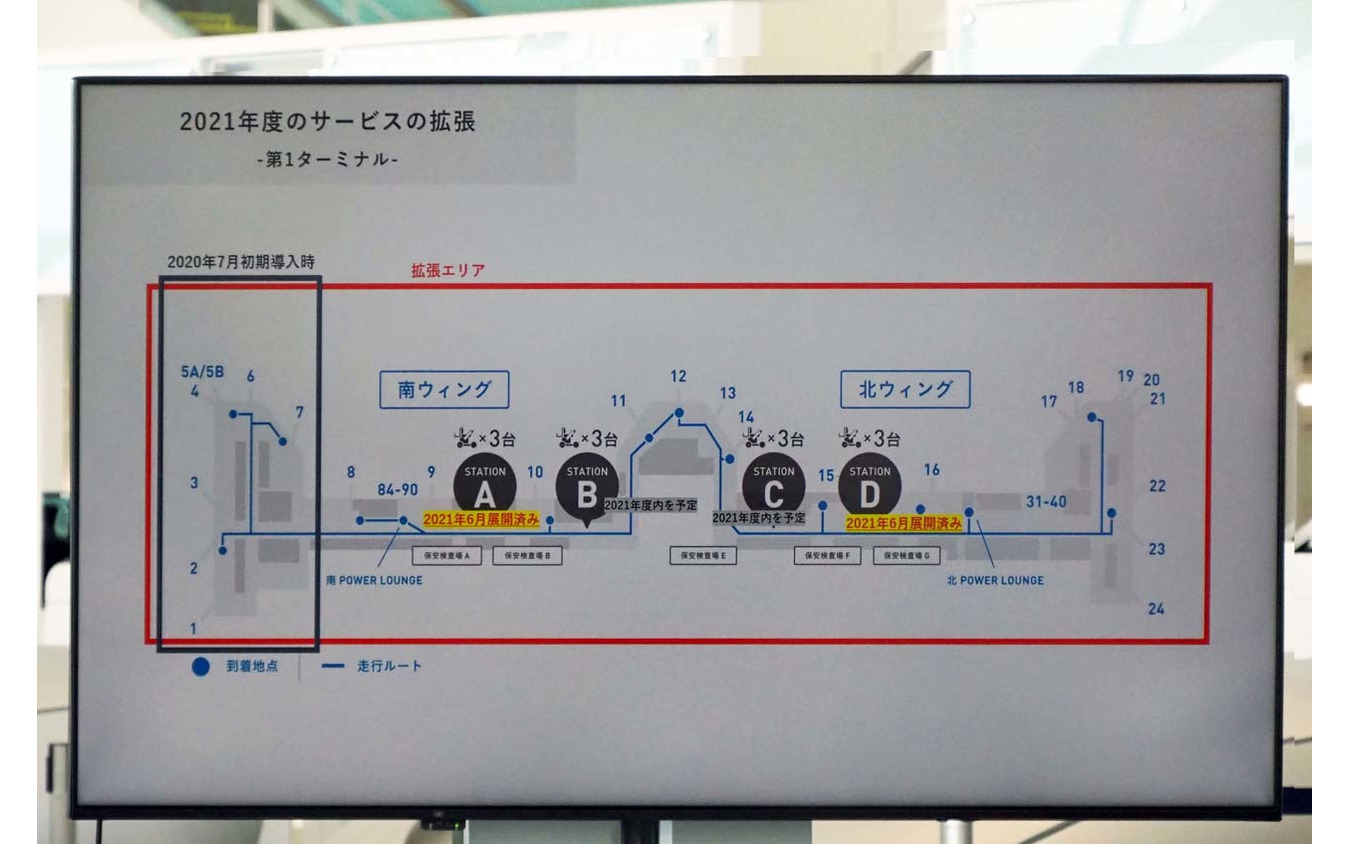 第1ターミナルの「WHILL」待機場所