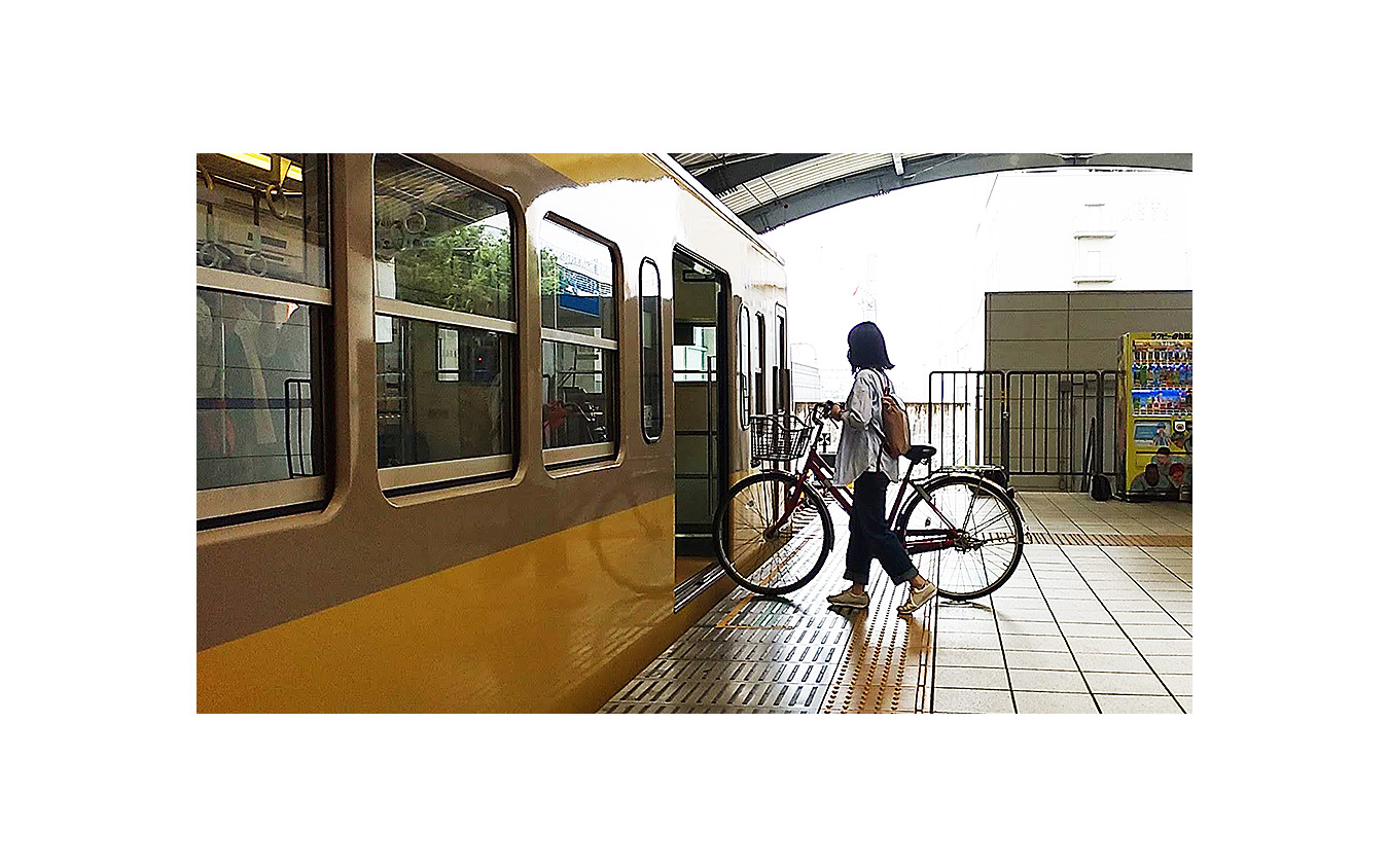 西武多摩川線サイクルトレイン(武蔵堺駅デモ)