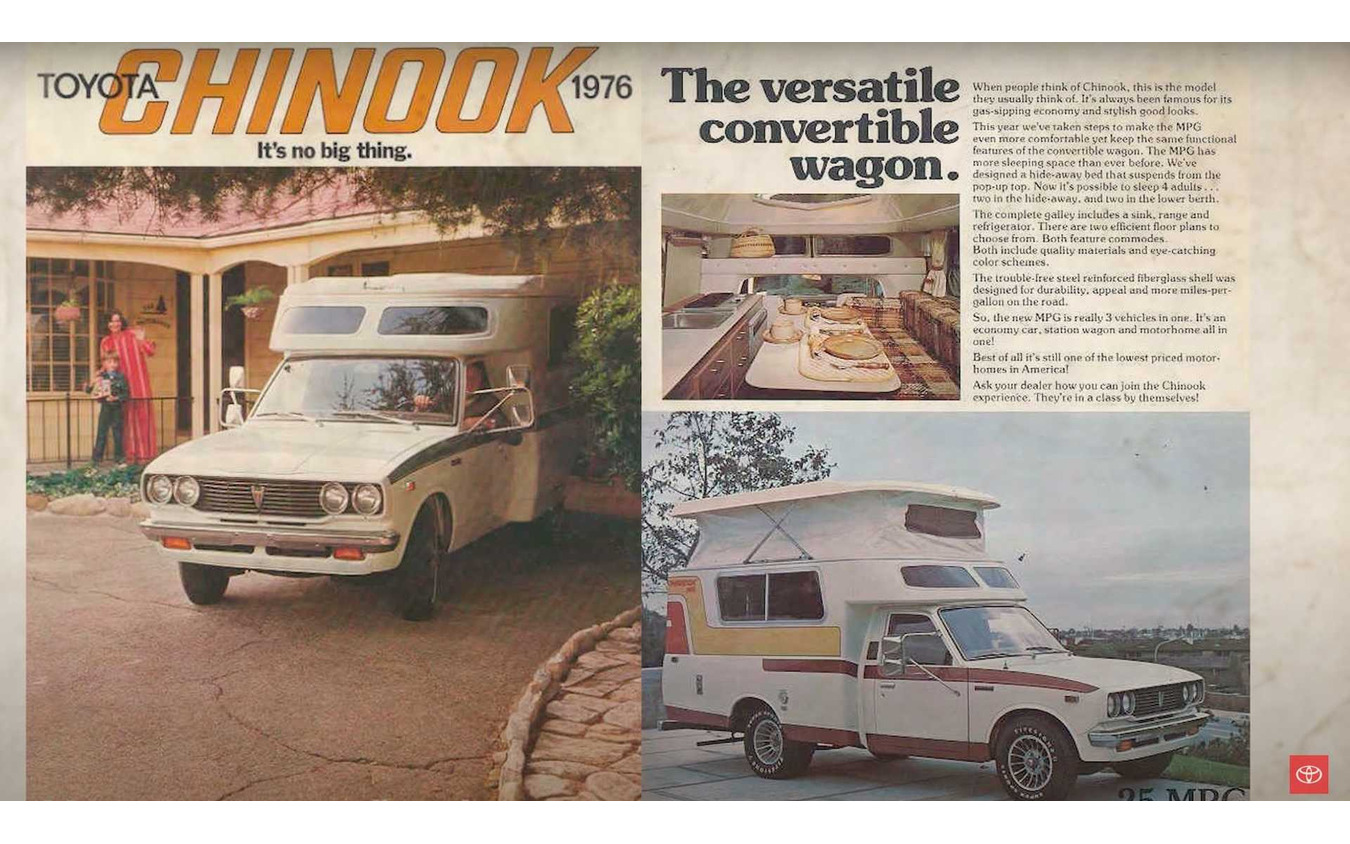 1970~1980年代に米国で販売されていたトヨタ車をベースにしたキャンピングカー、「シヌック(Chinook)」