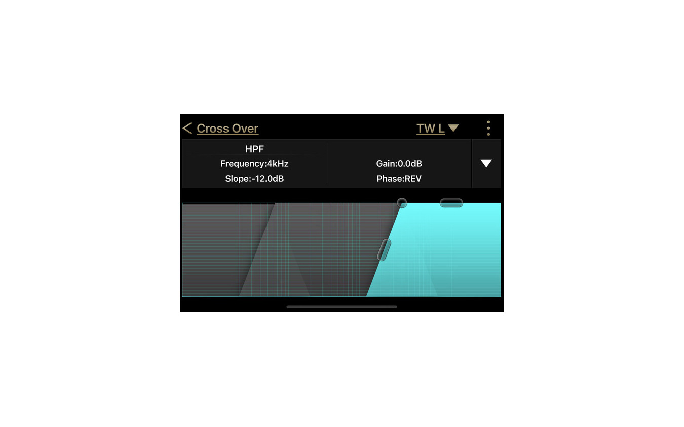 「クロスオーバー」の設定画面の一例（クラリオン・フルデジタルサウンド）。