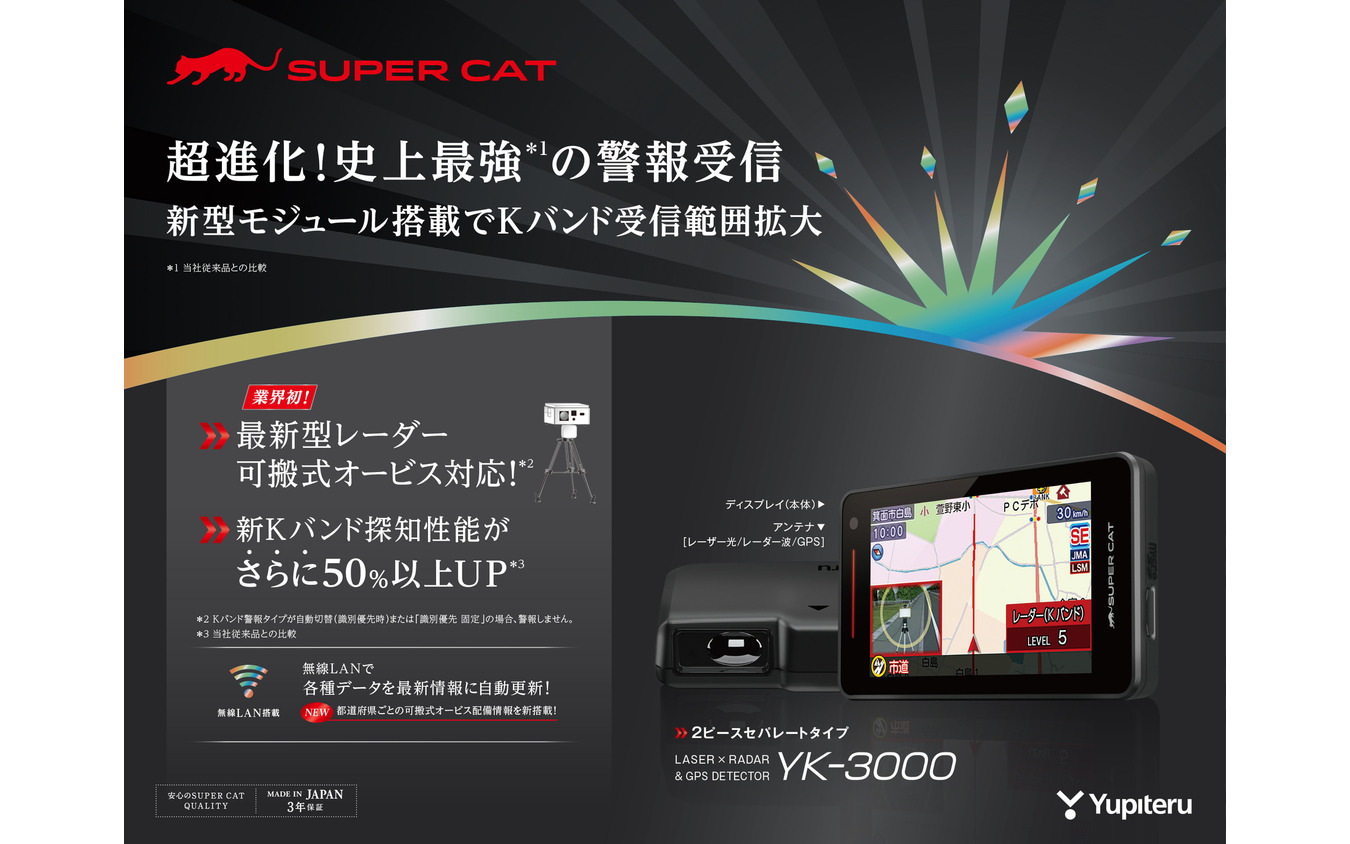 未使用 ユピテル 新型レーザー&レーダー探知機 Super Cat Z2100