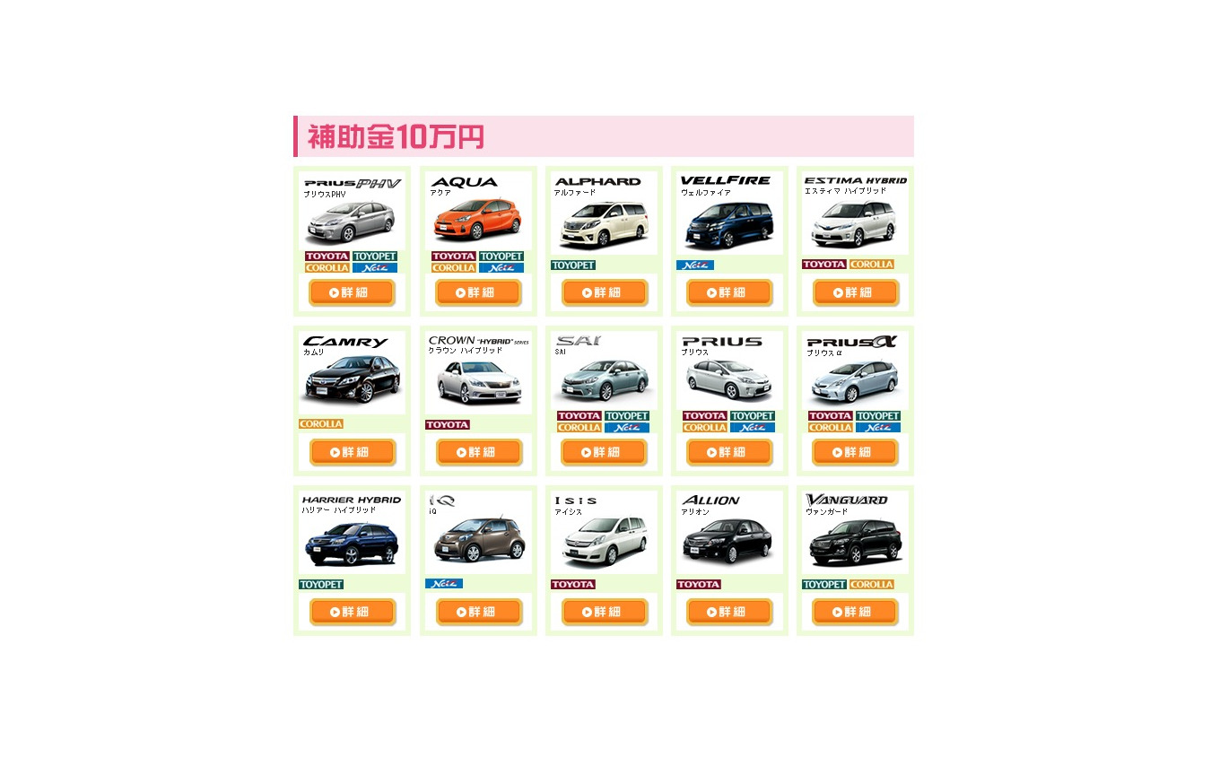 エコカー補助金 対象車リスト トヨタは31モデル レスポンス Response Jp