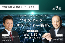 ◆終了◆8/25【EV海外OEM・部品メーカーセミナー】第9回 コンチネンタルのAD/ADASフルスタック・サプライヤー戦略