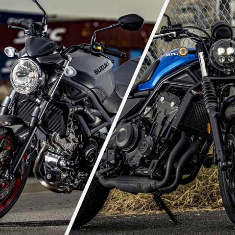 スポーツネイキッドの王道か「7kg」の軽さか? 100万円で買える大型バイク、スズキ『SV650』とホンダ『CL500』を乗り比べてみた 画像