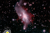 スターバースト銀河NGC 6240から吹き出す電離ガス、詳細構造を捉えることに成功 画像
