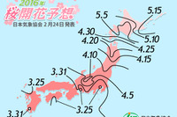 日本三大桜の開花予想は…気象協会が発表 画像