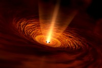 アルマ望遠鏡で原始星を取り巻くガス円盤とガスの動きを観測成功 画像
