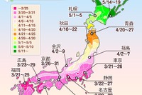 3回目の桜開花予想を発表、来週に九州から関東南部でシーズンに…ウェザーニューズ 画像