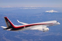 MRJ、日本海上空や随伴機なしで飛行試験 画像