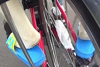 事故多発! 自転車に乗せた子どもの足が車輪に巻き込まれる---幼児座席や荷台 画像