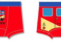 島原鉄道、「赤パンツ車両」復活で赤パンツ発売 画像