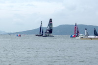 【アメリカズカップ】福岡ラウンドのレース始まる…至近距離で熱戦! 画像