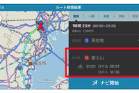 初日の出をバイクで拝みに行く---ナビタイムのバイク用ナビアプリ、日の出日の入り時刻がわかる新機能 画像