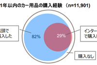 カー用品購入でネット通販利用、3人に1人は経験アリ…GfKジャパン調べ 画像