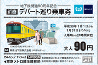 90円で24時間乗り降り自由…東京メトロが「デパート巡り乗車券」を復刻　1月限定 画像