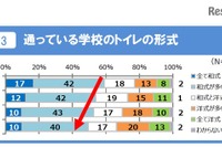 小学校の和式トイレ減少傾向、学校で排便「恥ずかしい」6割 画像