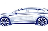 VW トゥアレグ 新型、ティザースケッチ…3月に公開予定 画像