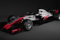 【F1】ハース、2018年のマシン画像を公開。新導入の「ハロ」も装着 画像