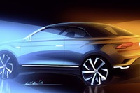 VWの最小SUV、『T-Roc』にカブリオレ設定へ…ティザースケッチ 画像