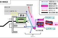 気仙沼線BRT、柳津駅でも構内で列車と接続…専用道区間も増加　7月1日ダイヤ改正 画像