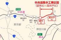 中央道集中工事…高井戸ICから調布IC 11月15-29日 画像